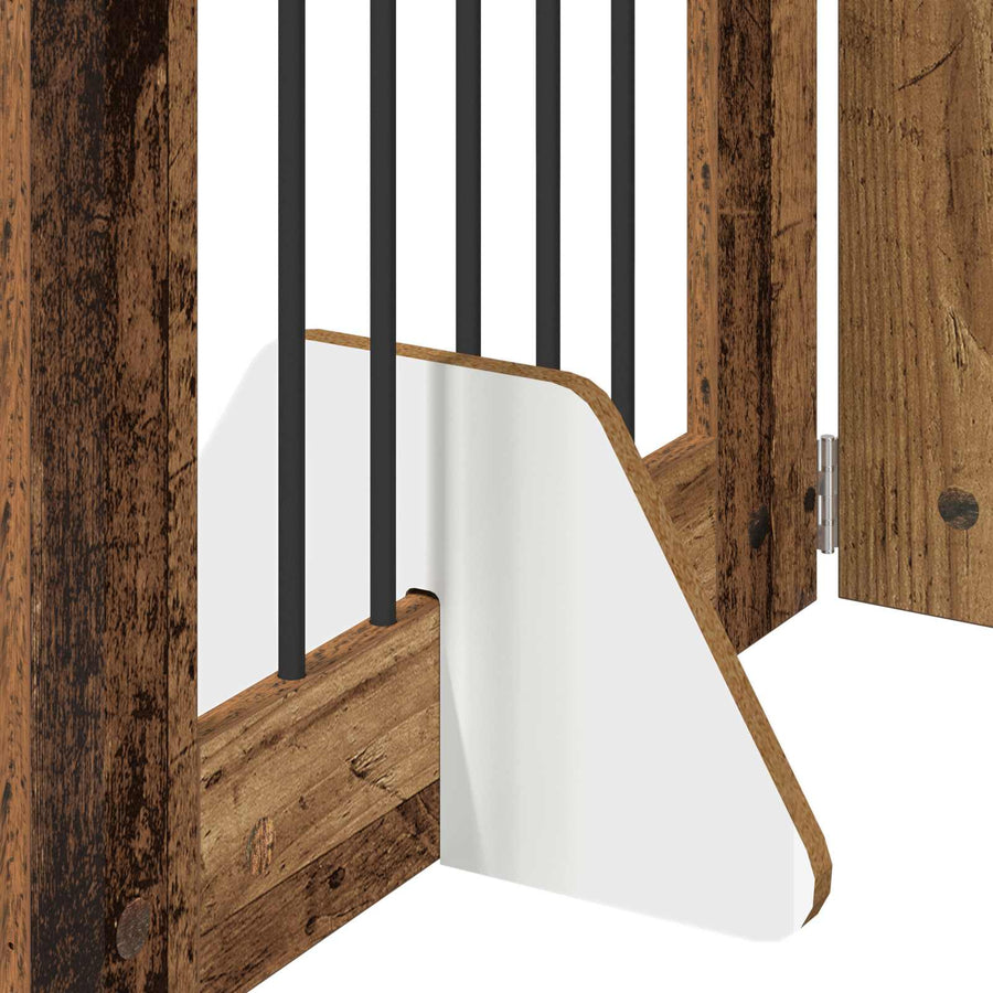 Hondenhekje met standaards 2 pcs Oud hout 60 x 80 cm