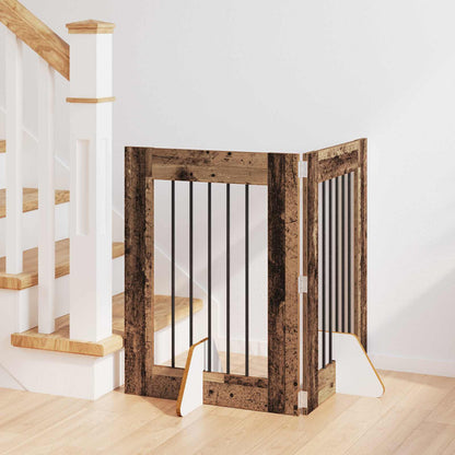 Hondenhekje met standaards 2 pcs Oud hout 60 x 80 cm
