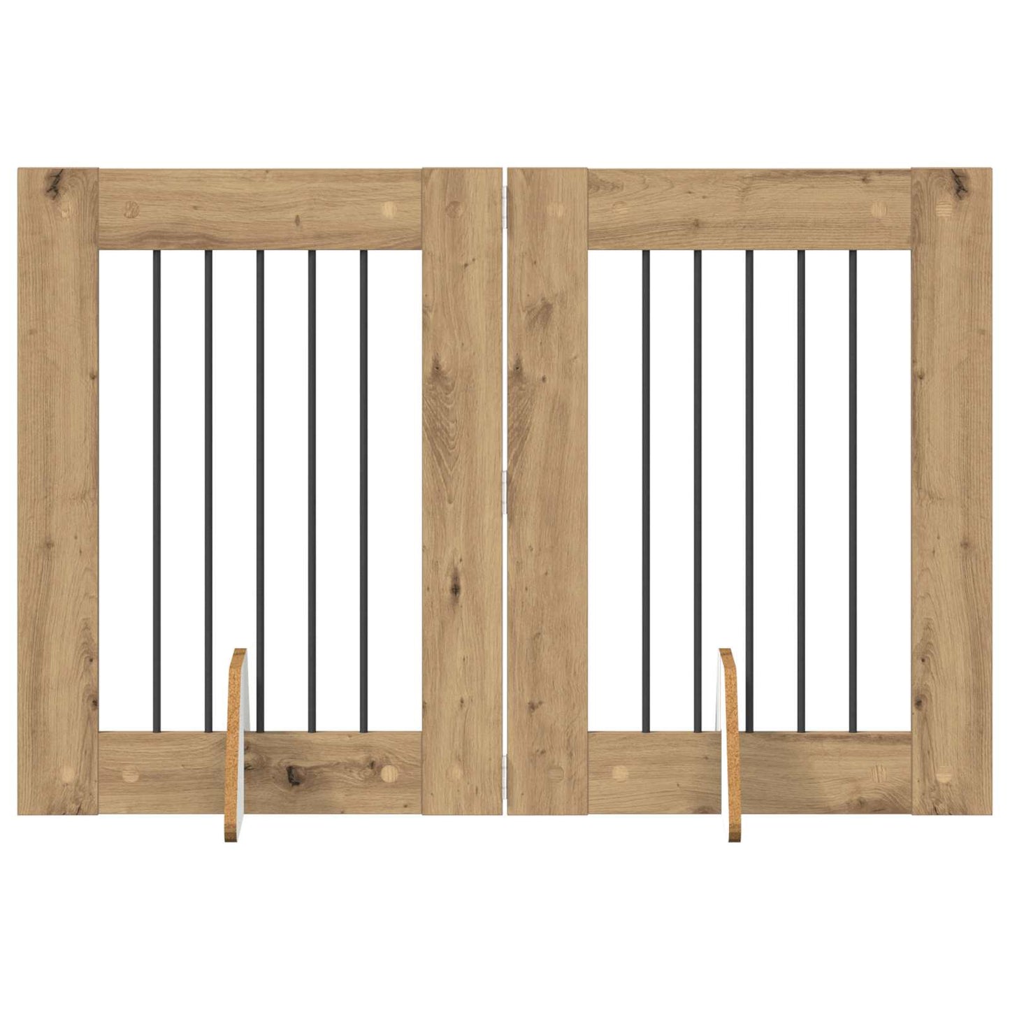 Hondenhekje met standaards 2 pcs Artisanaal eiken 60 x 80 cm