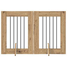 Hondenhekje met standaards 2 pcs Artisanaal eiken 60 x 80 cm