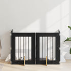 Pet gate with stands 4 pcs Black oak 60 x 80 cm