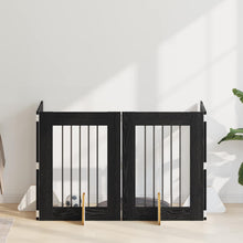 Hondenhekje met standaards 4 pcs Zwart eiken 60 x 80 cm