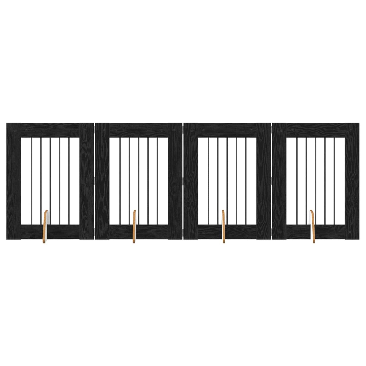 Hondenhekje met standaards 4 pcs Zwart eiken 60 x 80 cm