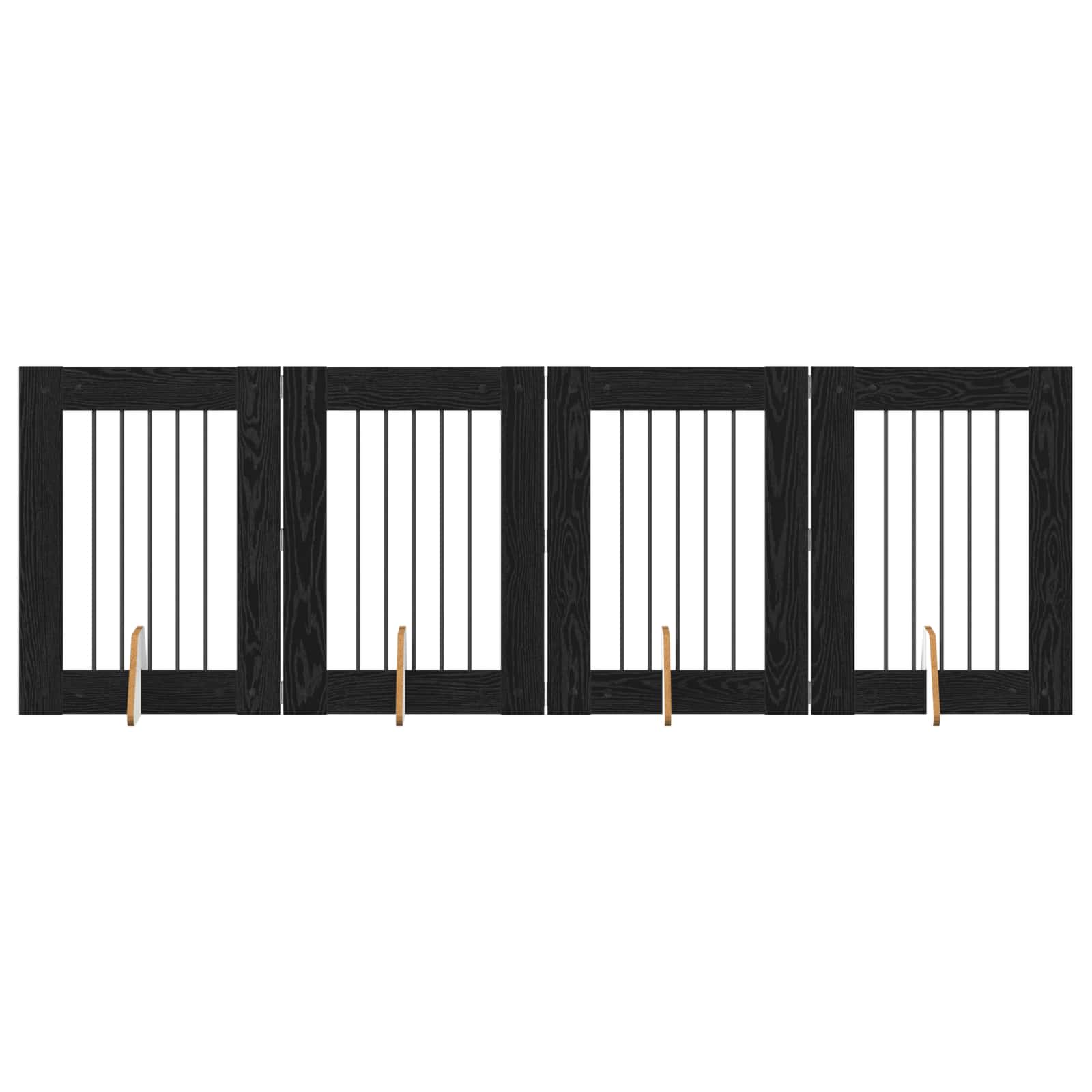 Hondenhekje met standaards 4 pcs Zwart eiken 60 x 80 cm