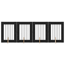 Hondenhekje met standaards 4 pcs Zwart eiken 60 x 80 cm