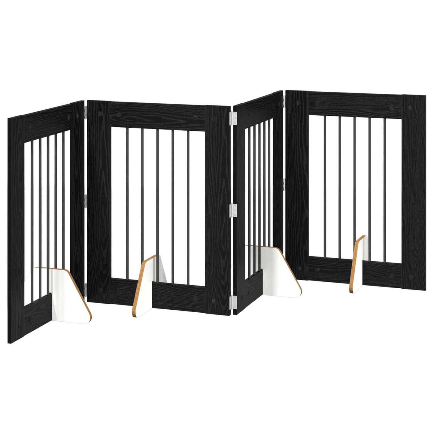 Hondenhekje met standaards 4 pcs Zwart eiken 60 x 80 cm