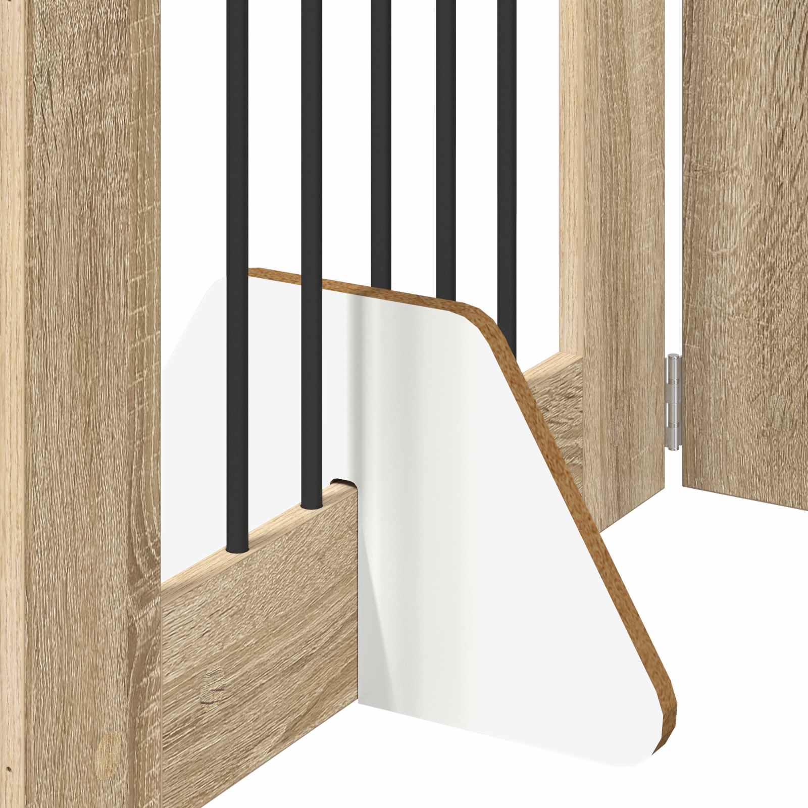 Hondenhekje met standaards 4 pcs Sonoma Eiken 60 x 80 cm