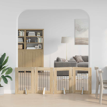 Hondenhekje met standaards 4 pcs Sonoma Eiken 60 x 80 cm