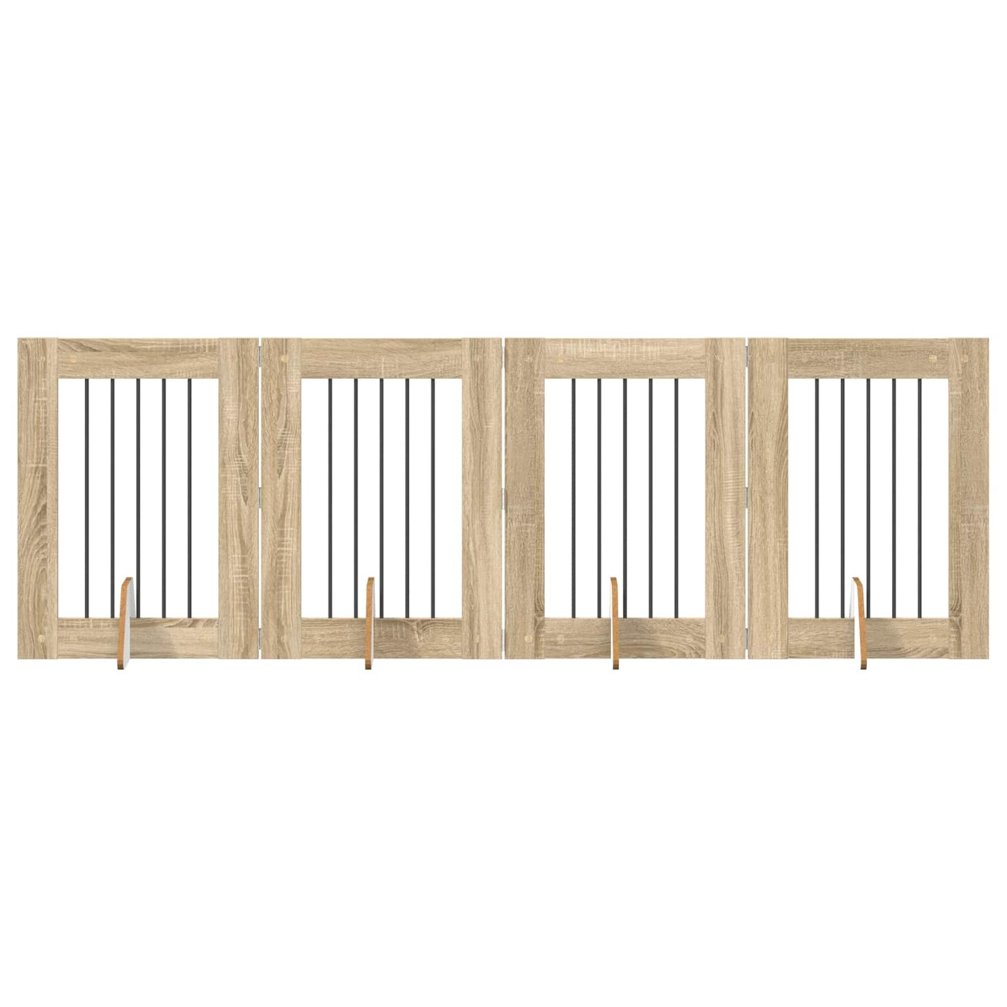 Hondenhekje met standaards 4 pcs Sonoma Eiken 60 x 80 cm