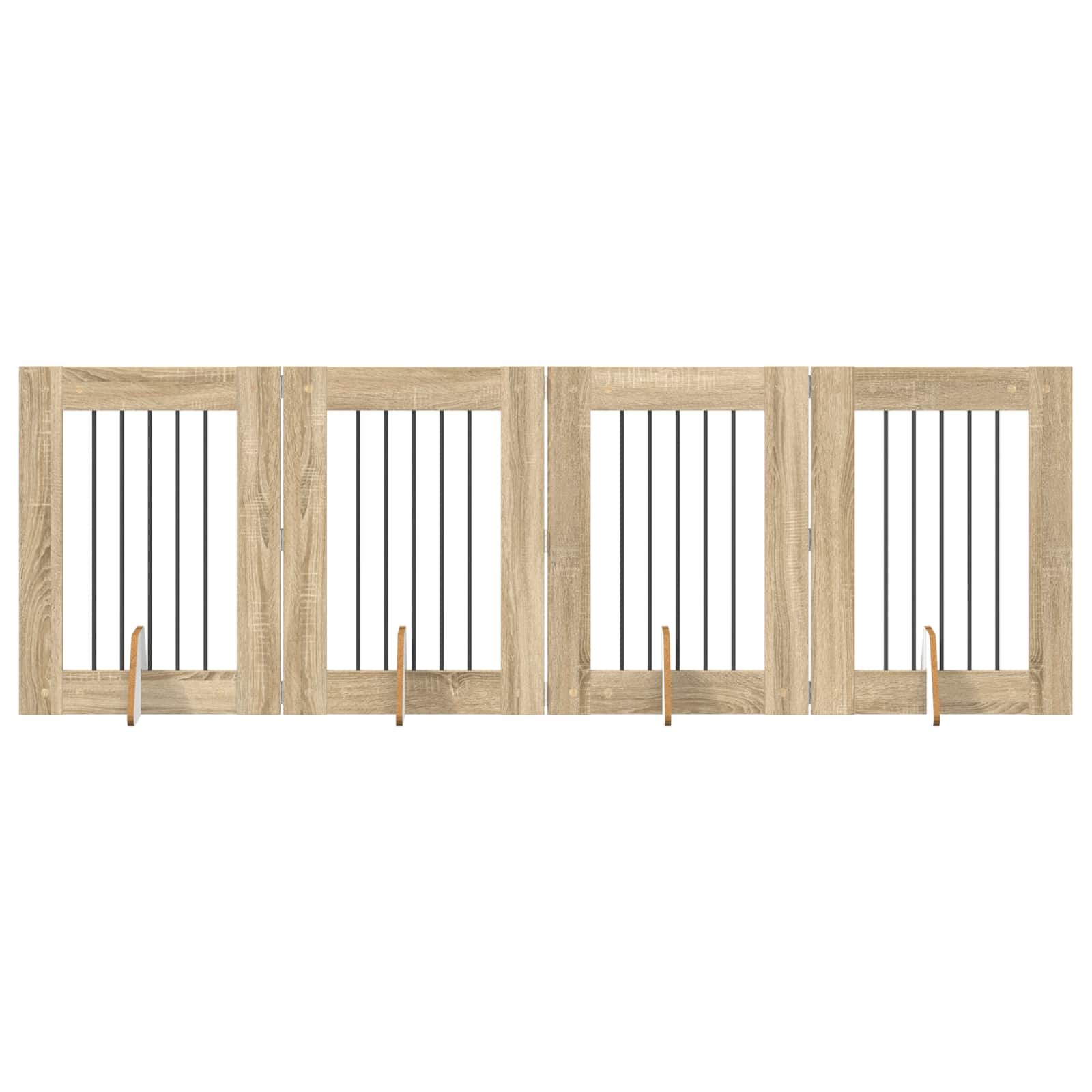 Hondenhekje met standaards 4 pcs Sonoma Eiken 60 x 80 cm