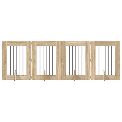 Hondenhekje met standaards 4 pcs Sonoma Eiken 60 x 80 cm