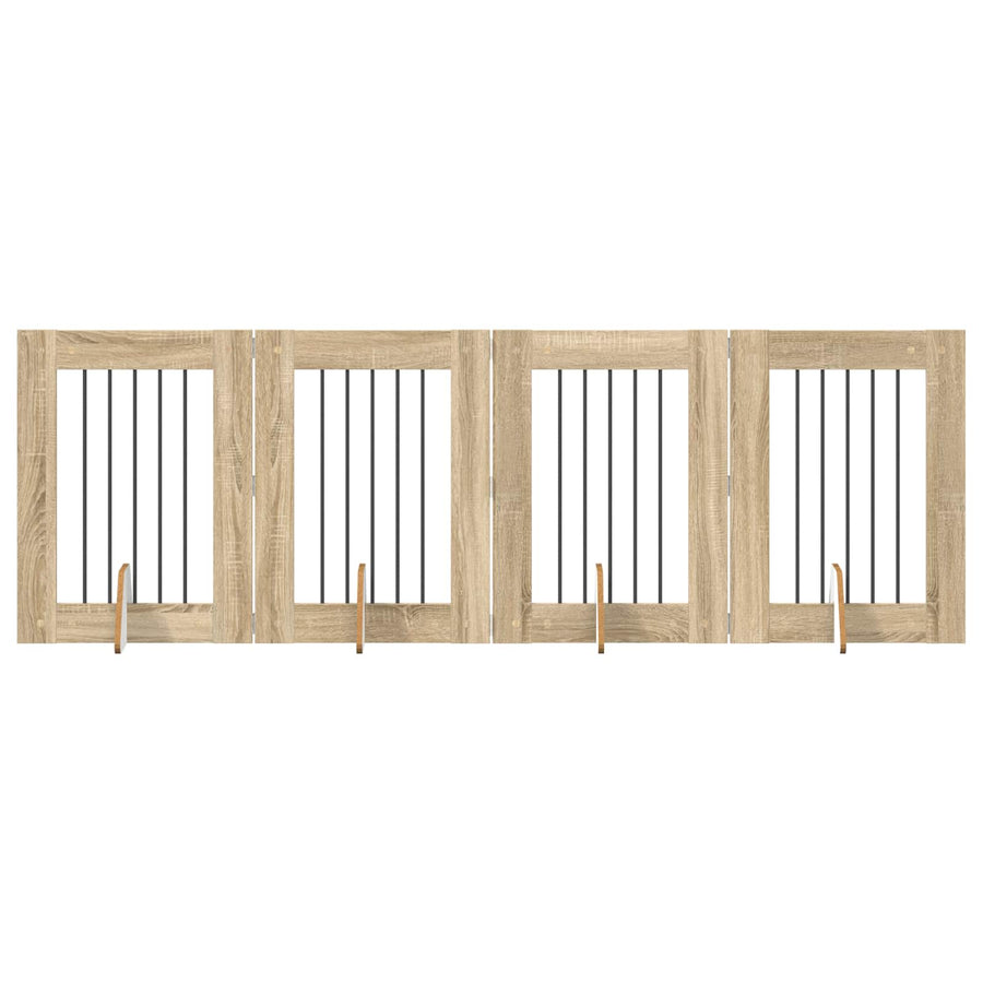 Hondenhekje met standaards 4 pcs Sonoma Eiken 60 x 80 cm
