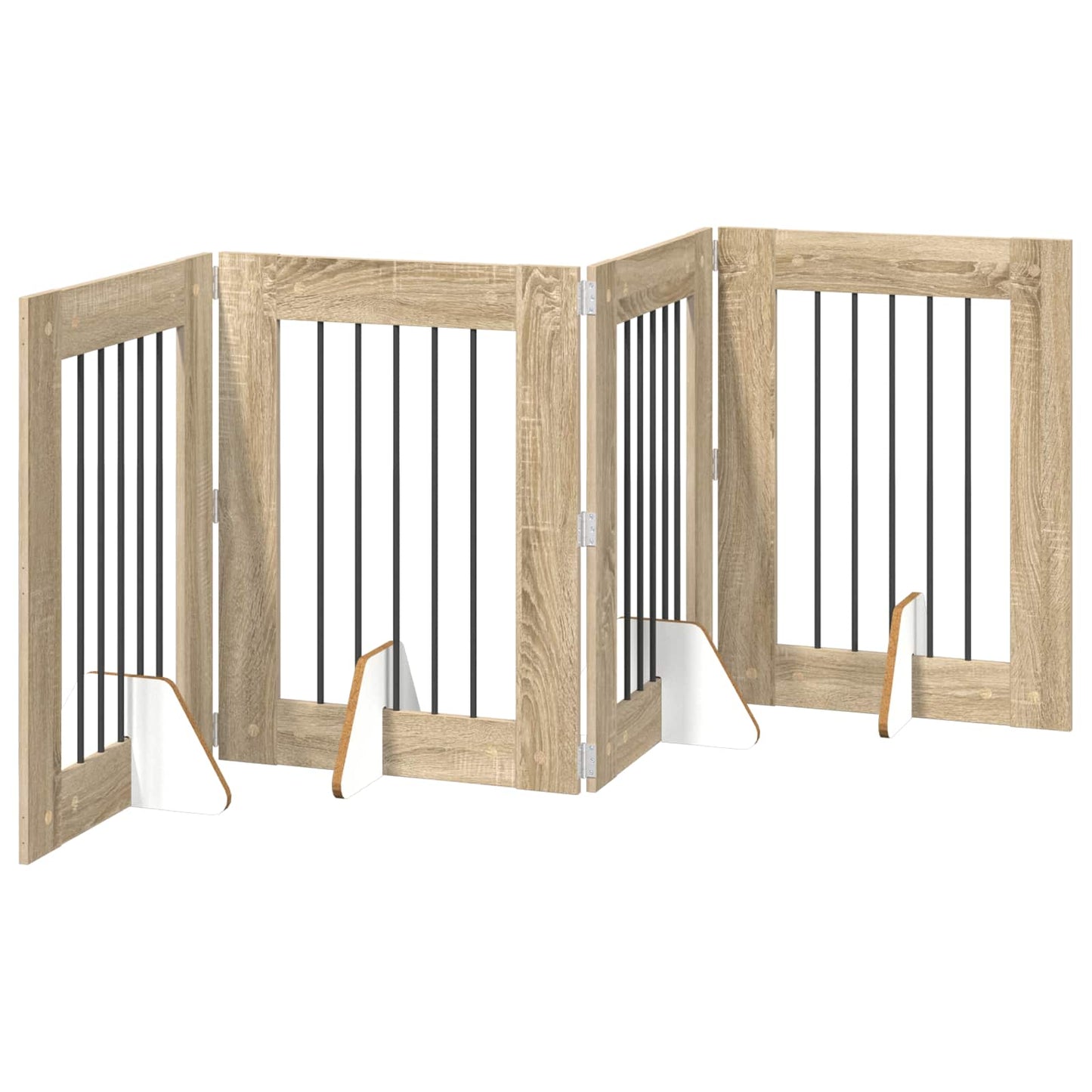 Hondenhekje met standaards 4 pcs Sonoma Eiken 60 x 80 cm