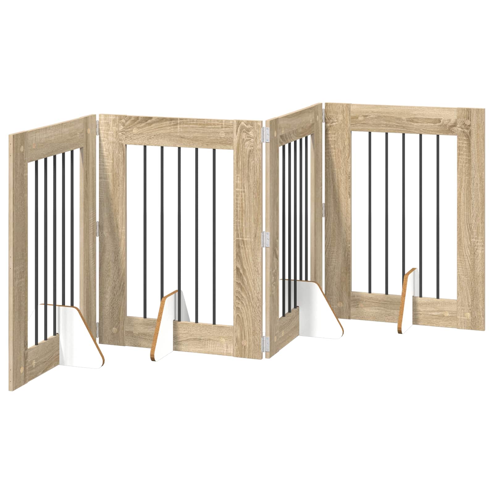 Hondenhekje met standaards 4 pcs Sonoma Eiken 60 x 80 cm