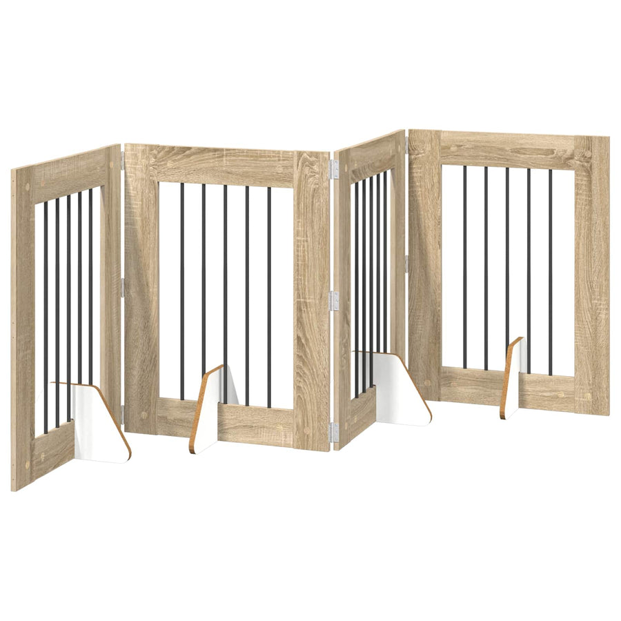 Hondenhekje met standaards 4 pcs Sonoma Eiken 60 x 80 cm