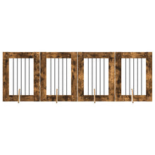 Hondenhekje met standaards 4 pcs Gerookt eiken 60 x 80 cm
