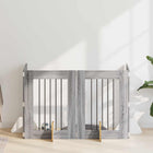 Dog gate with stands 4 pcs Grey sonoma 60 x 80 cm