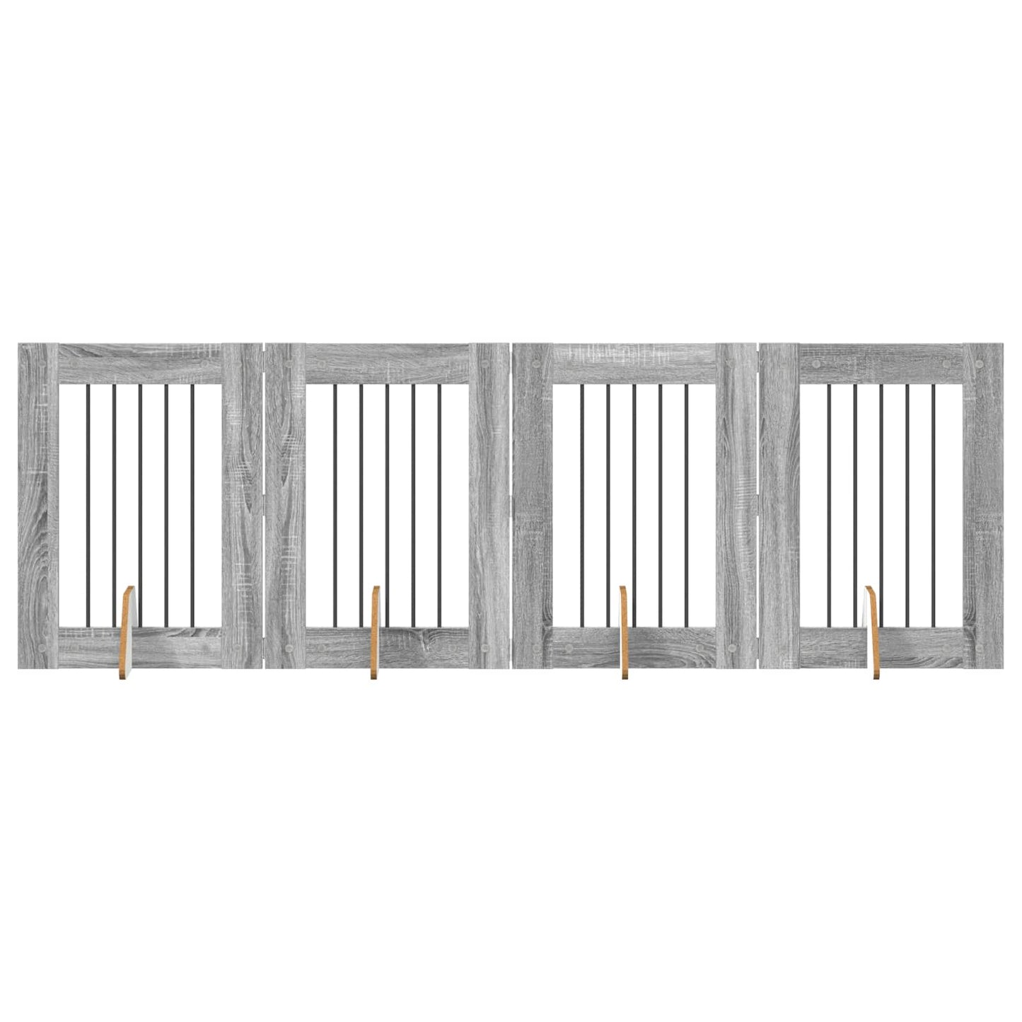 Hondenhekje met standaards 4 pcs Grijs sonoma 60 x 80 cm