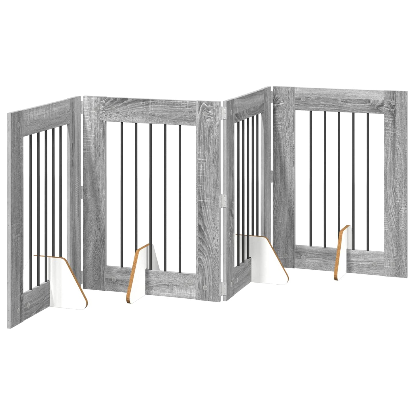 Hondenhekje met standaards 4 pcs Grijs sonoma 60 x 80 cm