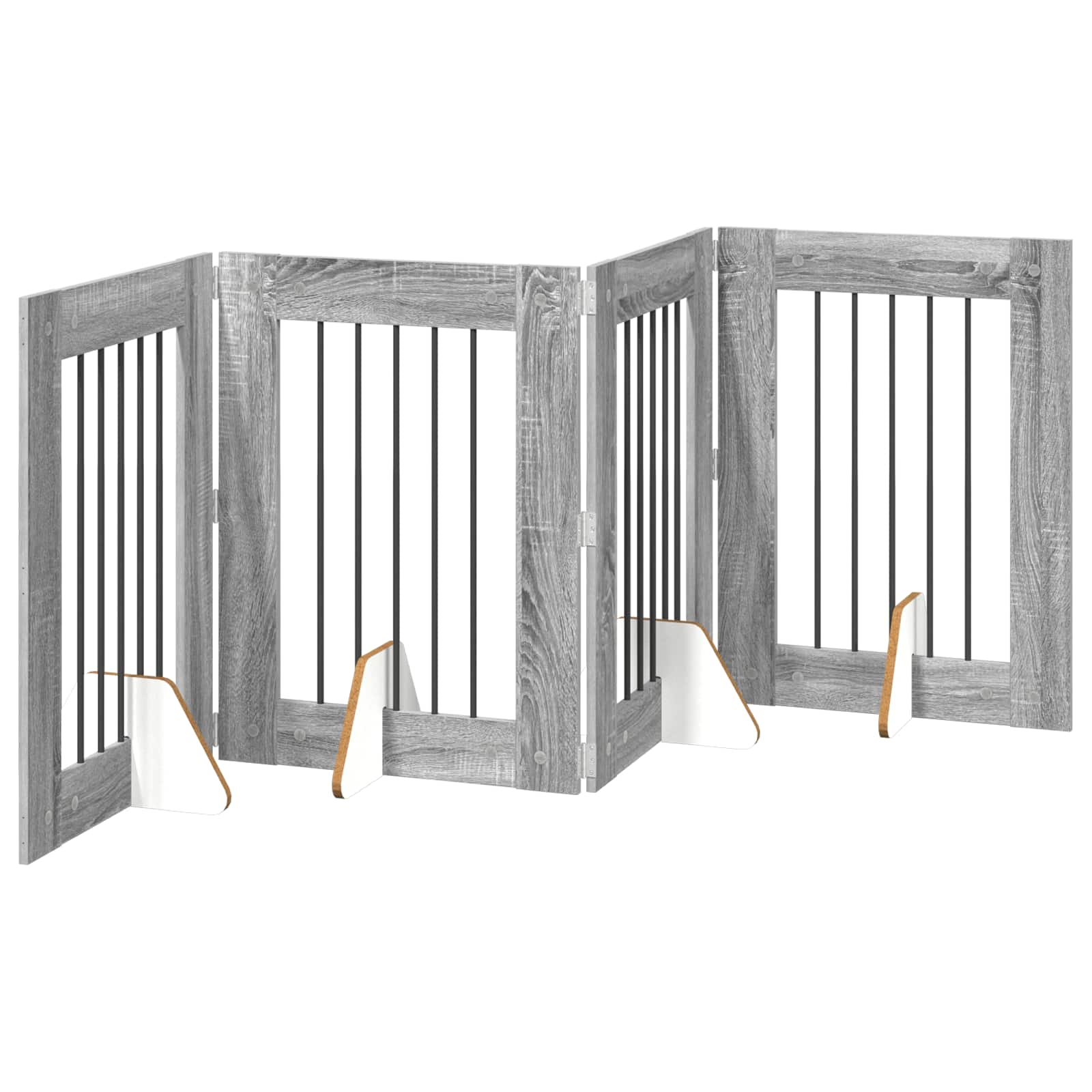 Hondenhekje met standaards 4 pcs Grijs sonoma 60 x 80 cm