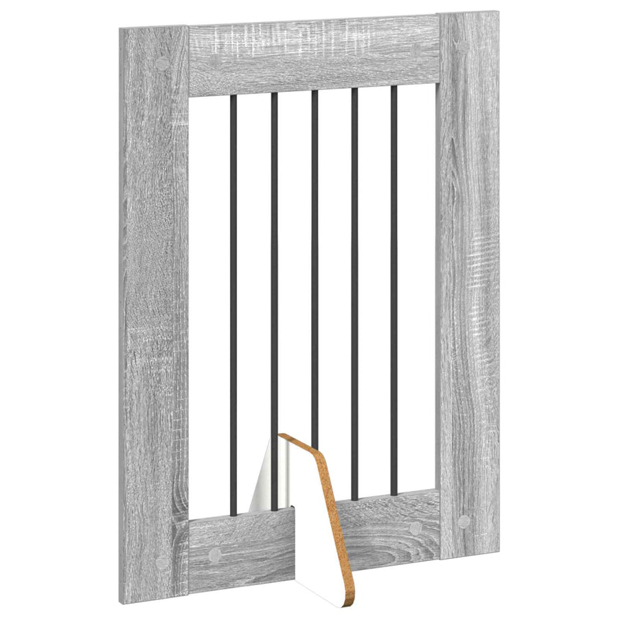 Hondenhekje met standaards 4 pcs Grijs sonoma 60 x 80 cm