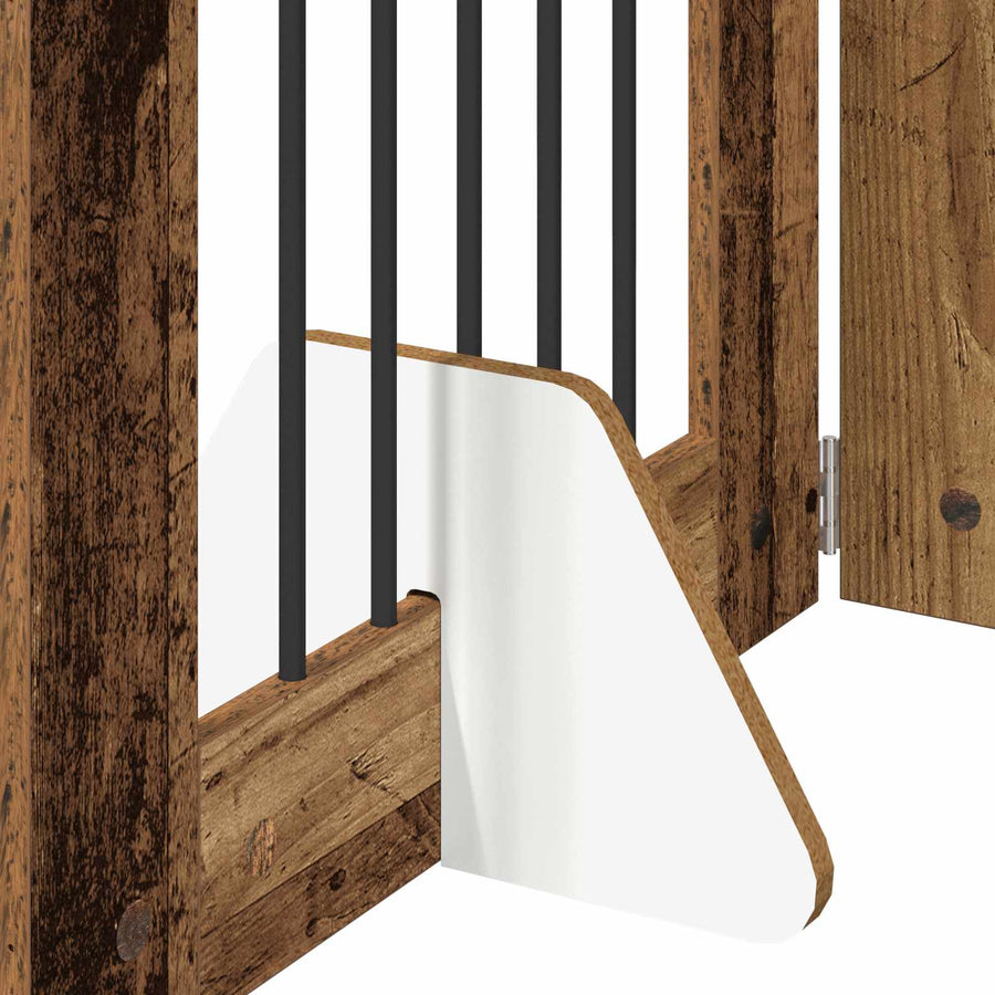 Hondenhekje met standaards 4 pcs Oud hout 60 x 80 cm