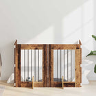 Dog gate with stands 4 pcs Reclaimed wood 60 x 80 cm