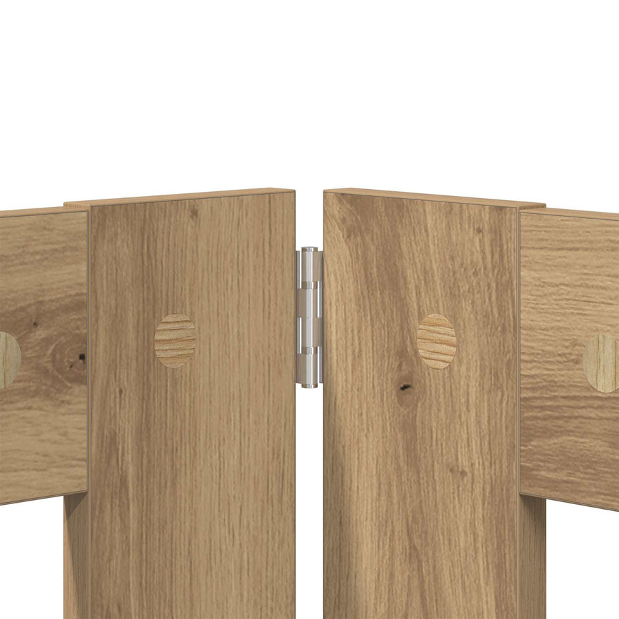 Hondenhekje met standaards 4 pcs Artisanaal eiken 60 x 80 cm