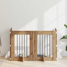 Hondenhekje met standaards 4 pcs Artisanaal eiken 60 x 80 cm