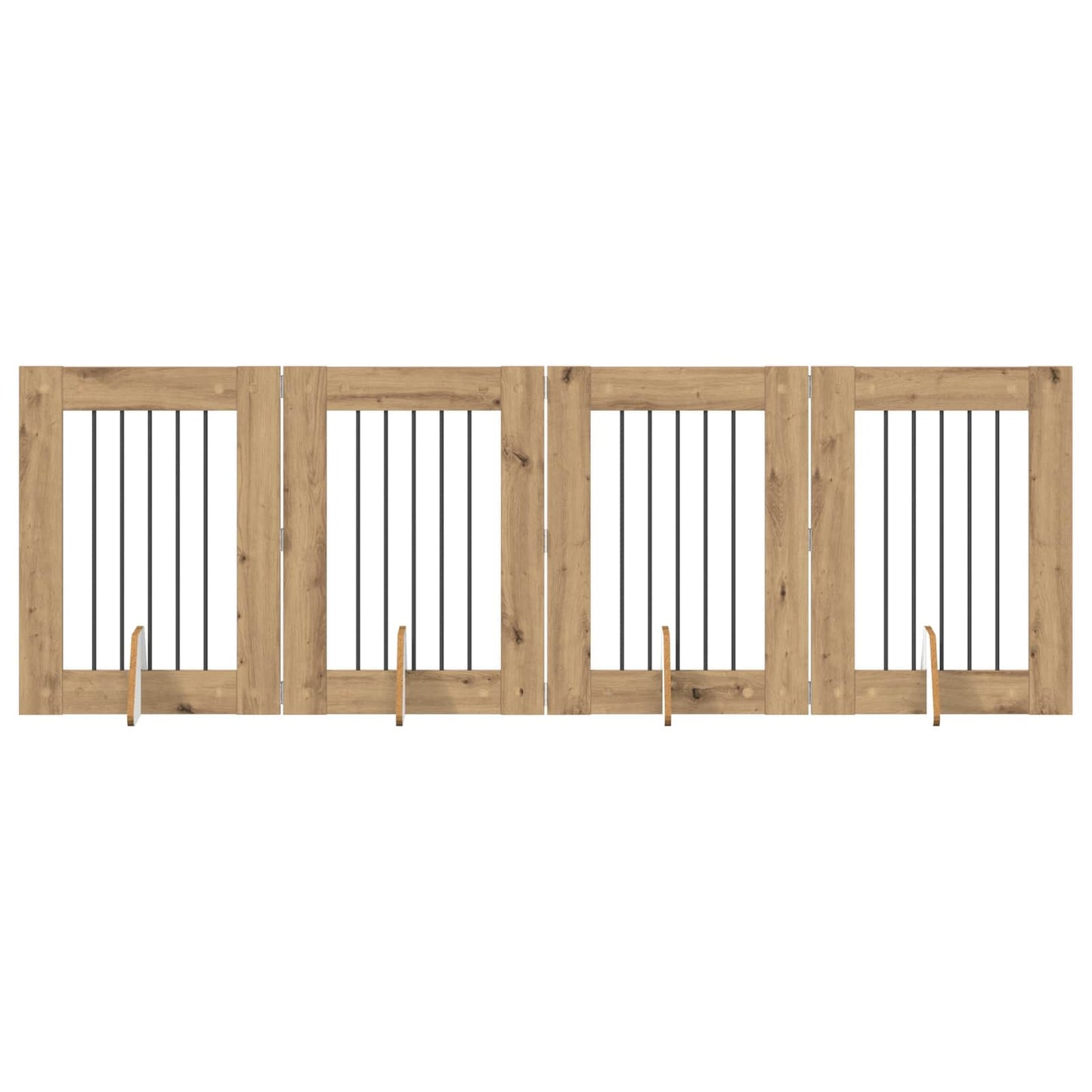 Hondenhekje met standaards 4 pcs Artisanaal eiken 60 x 80 cm