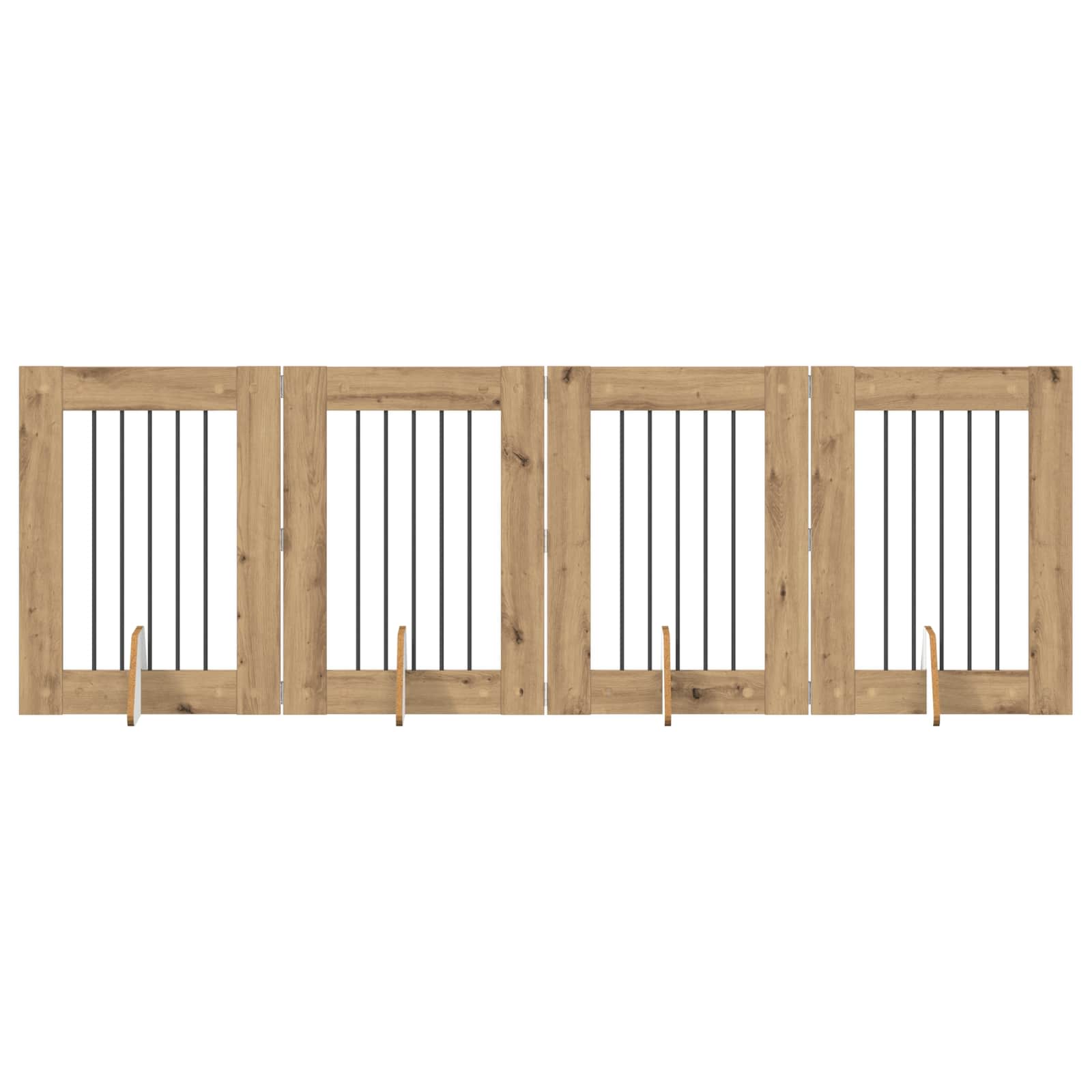 Hondenhekje met standaards 4 pcs Artisanaal eiken 60 x 80 cm