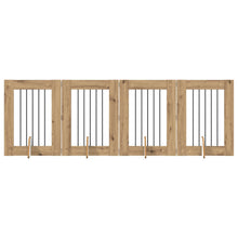 Hondenhekje met standaards 4 pcs Artisanaal eiken 60 x 80 cm