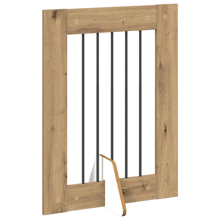 Hondenhekje met standaards 4 pcs Artisanaal eiken 60 x 80 cm