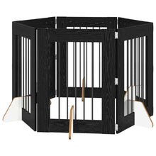 Hondenhekje met standaards 6 pcs Zwart eiken 60 x 80 cm