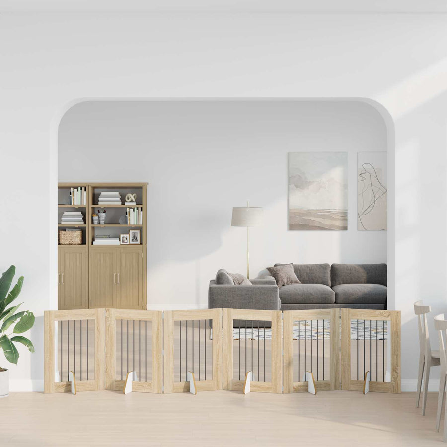 Hondenhekje met standaards 6 pcs Sonoma Eiken 60 x 80 cm