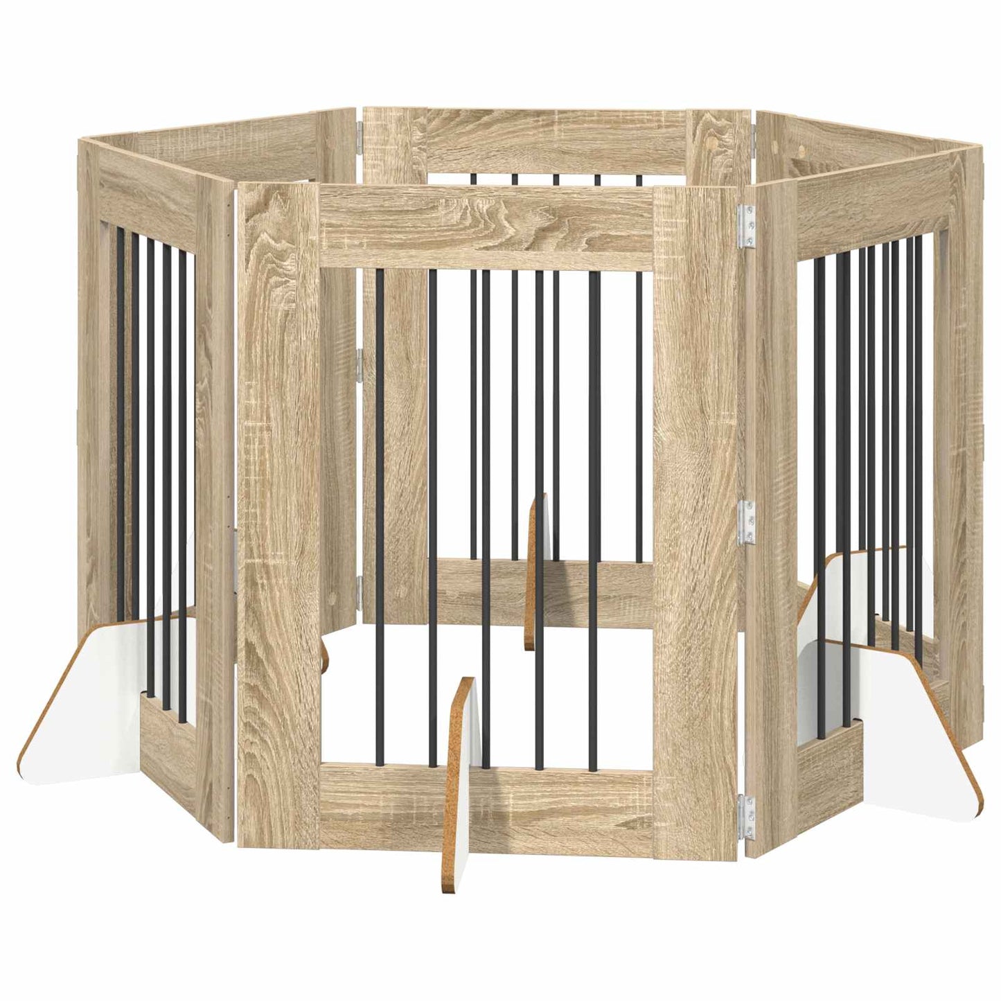 Hondenhekje met standaards 6 pcs Sonoma Eiken 60 x 80 cm
