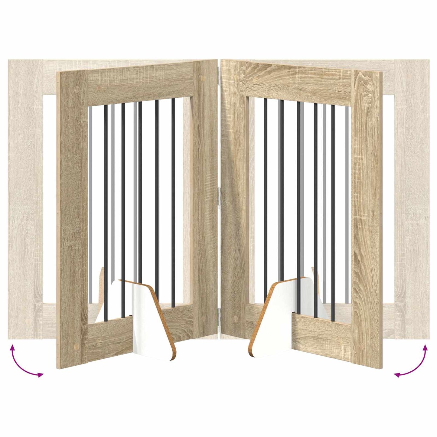 Hondenhekje met standaards 6 pcs Sonoma Eiken 60 x 80 cm