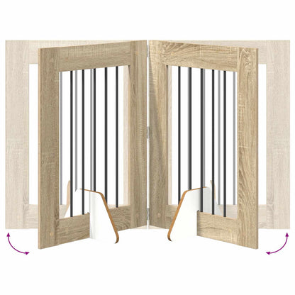 Hondenhekje met standaards 6 pcs Sonoma Eiken 60 x 80 cm