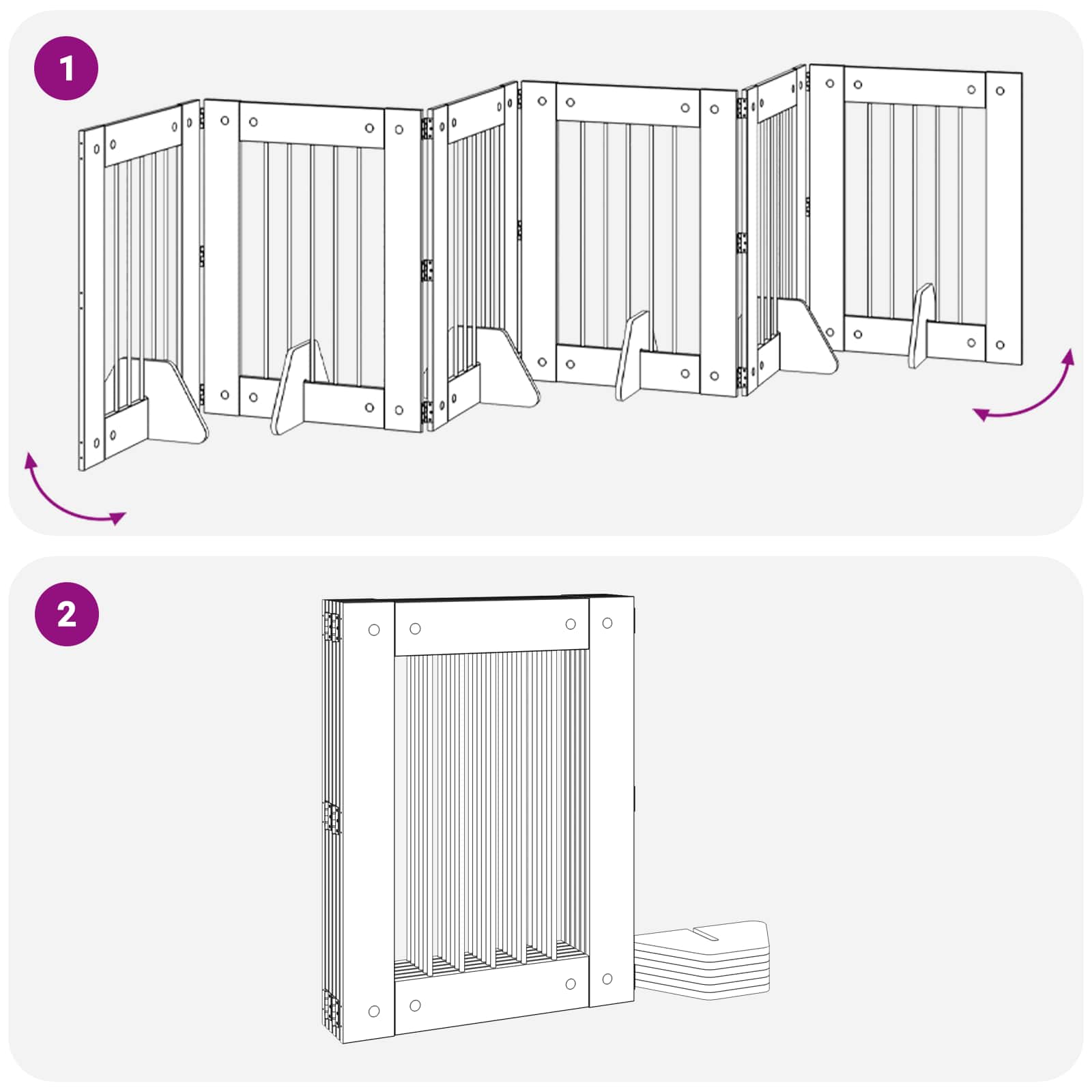 Hondenhekje met standaards 6 pcs Sonoma Eiken 60 x 80 cm