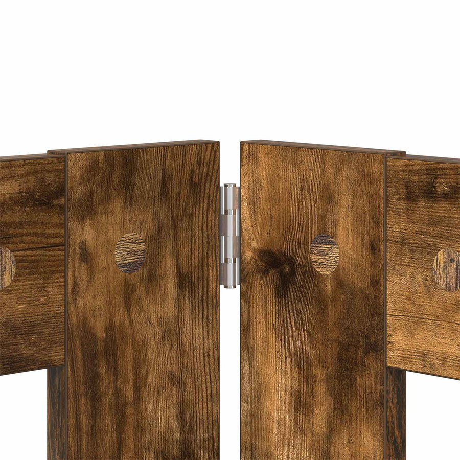 Hondenhekje met standaards 6 pcs Gerookt eiken 60 x 80 cm