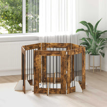 Hondenhekje met standaards 6 pcs Gerookt eiken 60 x 80 cm