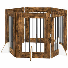 Hondenhekje met standaards 6 pcs Gerookt eiken 60 x 80 cm