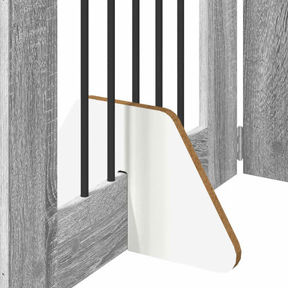 Hondenhekje met standaards 6 pcs Grijs sonoma 60 x 80 cm