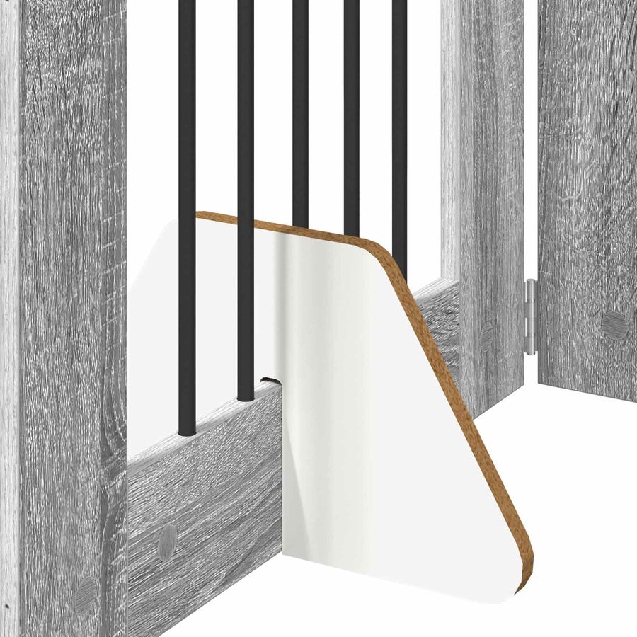 Hondenhekje met standaards 6 pcs Grijs sonoma 60 x 80 cm