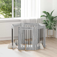 Hondenhekje met standaards 6 pcs Grijs sonoma 60 x 80 cm