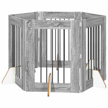 Hondenhekje met standaards 6 pcs Grijs sonoma 60 x 80 cm