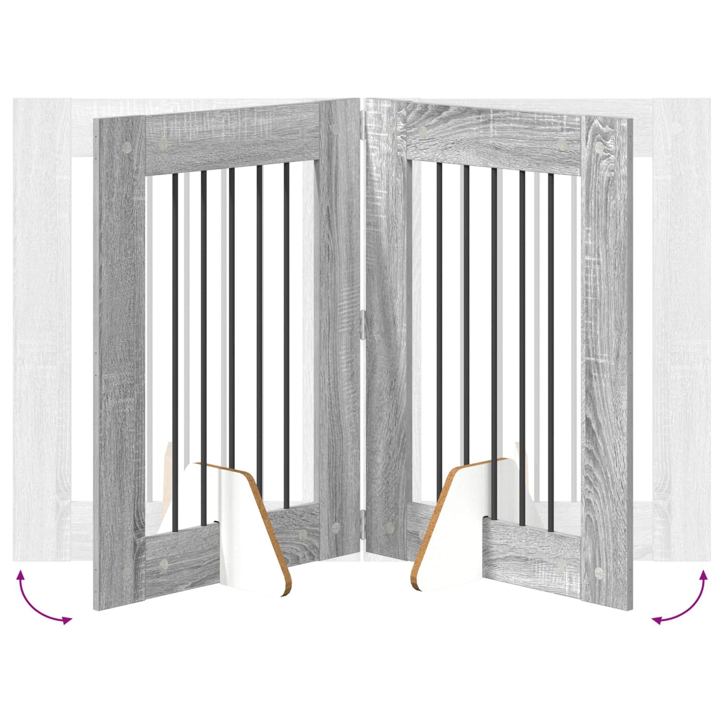 Hondenhekje met standaards 6 pcs Grijs sonoma 60 x 80 cm
