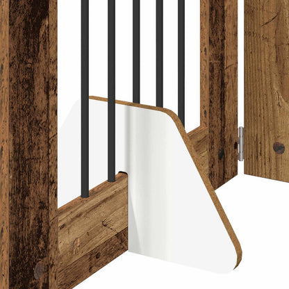 Hondenhekje met standaards 6 pcs Oud hout 60 x 80 cm