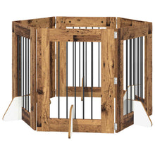 Hondenhekje met standaards 6 pcs Oud hout 60 x 80 cm