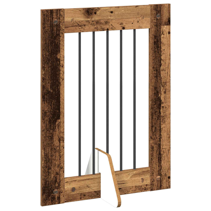 Hondenhekje met standaards 6 pcs Oud hout 60 x 80 cm
